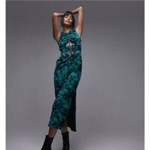 NWT Topshop cutout mesh midi dress  size L